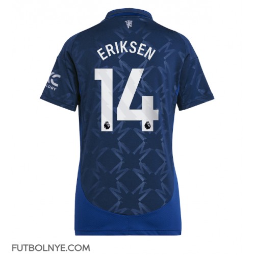 Camiseta Manchester United Christian Eriksen #14 Visitante Equipación para mujer 2024-25 manga corta